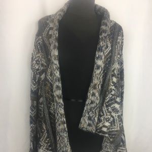 Saga Knit Sweater S Blue White Brown Gray